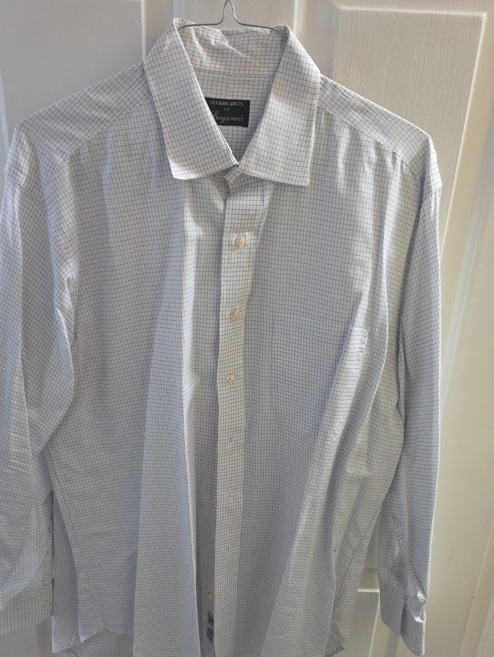 Gitman Brothers Light Blue and White Check Dress Shirt